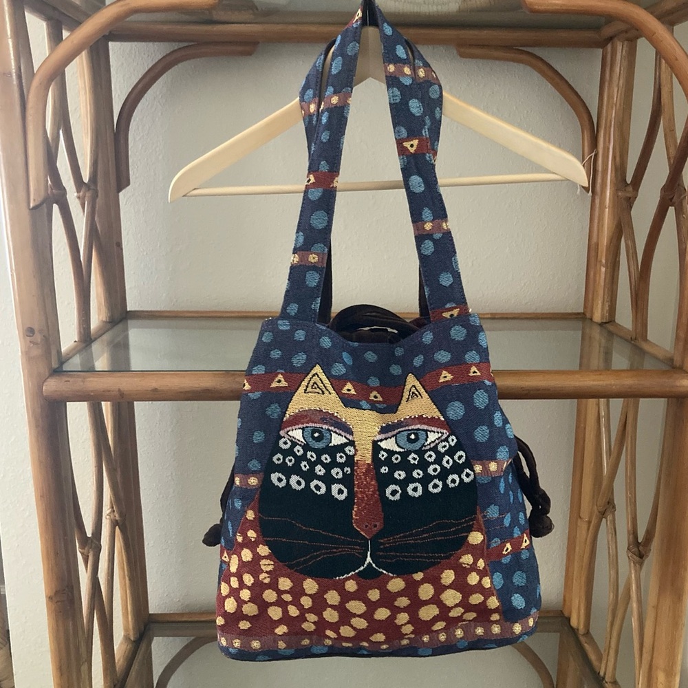 Laurel Burch Cat Drawstring Tote Bag - image 2